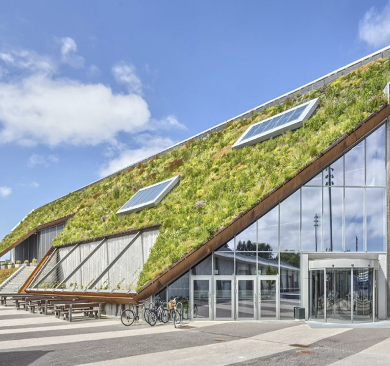 Slopped green roof